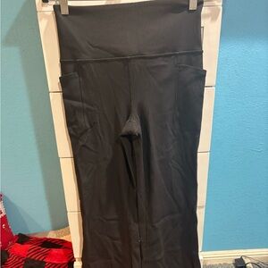 Athleta Black Rib Flare Pants